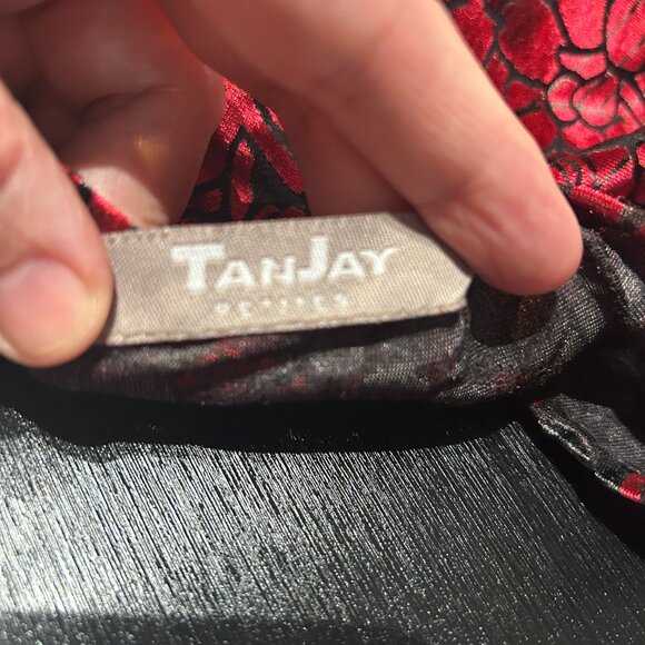 Vintage Red Velvet Burnout Top Sheer Floral Spider Web Witchy Whimsigoth Sz M - Picture 4 of 6